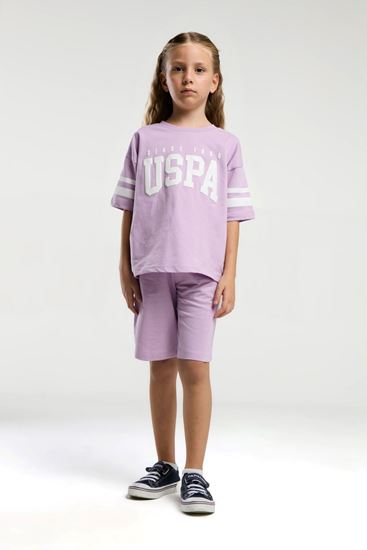 4-15 Yaş Lisanslı Us Polo ASSN Kız Çocuk Takım-Lila