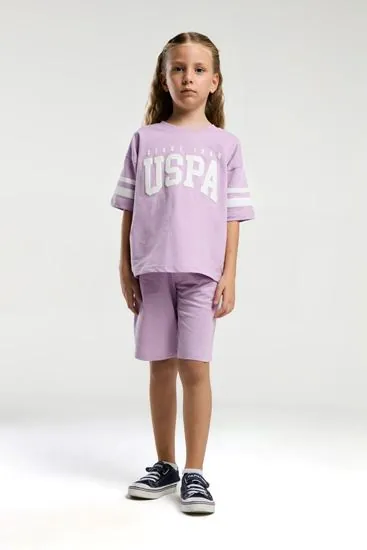 4-15 Yaş Lisanslı Us Polo ASSN Kız Çocuk Takım-Lila