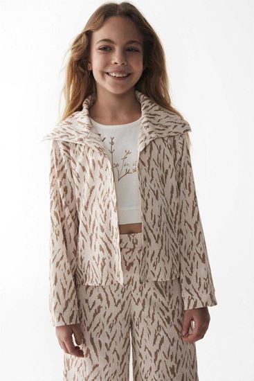 8-14 Yaş Happy Leo Kız Çocuk Ceket-Krem