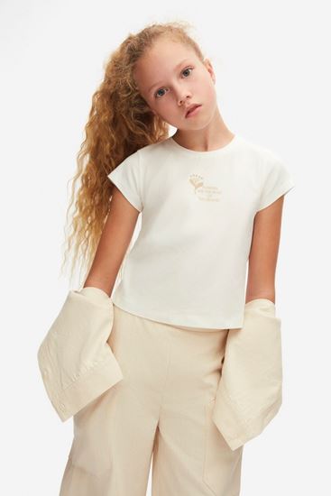 10-16 Yaş Flow Music Kız Çocuk T-Shirt-Ekru