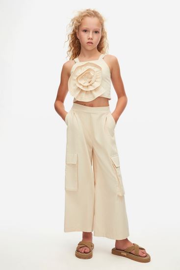 8-14 Yaş Sandshell Swans Kız Crop -Krem