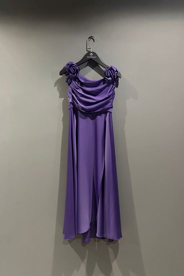 8-15 Yaş Rıdden Kız Çocuk Elbise-Mor