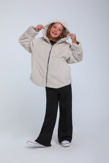 8-14 Yaş Nordika Kız Çocuk Çift Taraflı Mont-Latte