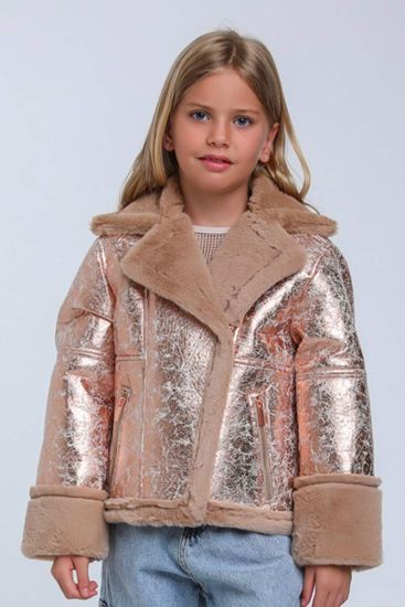 8-14 Yaş Luxe Glimmer Kız Çocuk Mont-Bakır