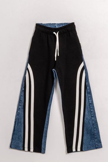 8-15 Yaş Denim Cotto Line Kız Çocuk Pantolon-Siyah