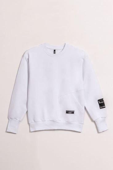 8-15 Yaş School Time Unısex Çocuk Sweat-Beyaz