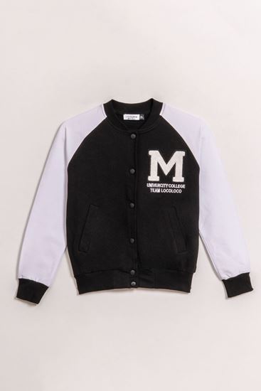 8-15 Yaş College Unıvercity Unısex Çocuk Kolej Ceket-Siyah