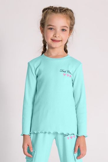 3-8 Yaş Happy Colors Kız Çocuk Sweat-Turkuaz