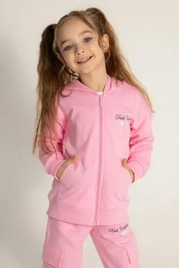 3-8 Yaş Happy Colors Kız Çocuk Hırka-Pembe