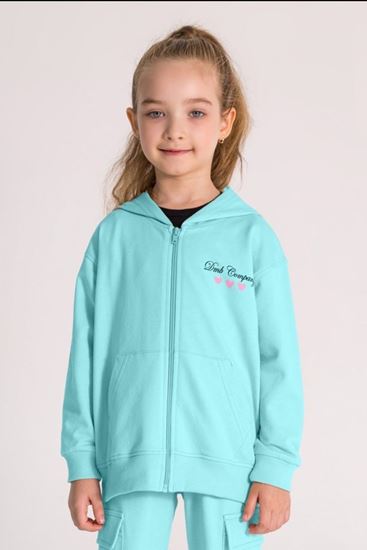 3-8 Yaş Happy Colors Kız Çocuk Hırka-Turkuaz
