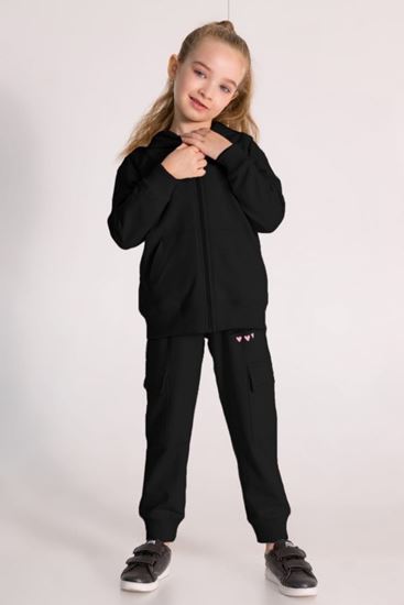 3-8 Yaş Happy Colors Kız Çocuk Hırka-Siyah