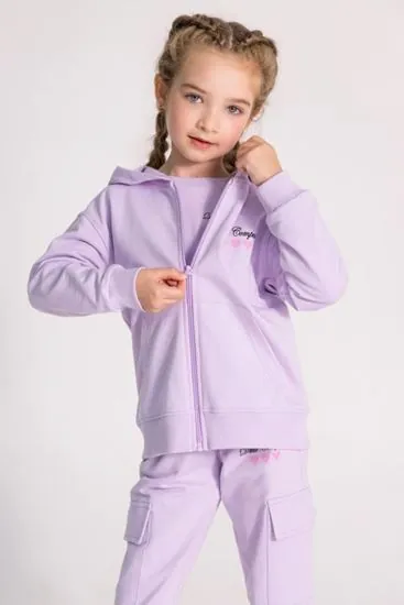 3-8 Yaş Happy Colors Kız Çocuk Hırka-Lila