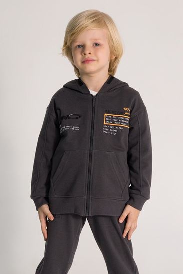 4-8 Yaş Racing Going Erkek Çocuk Hırka-Antrasit