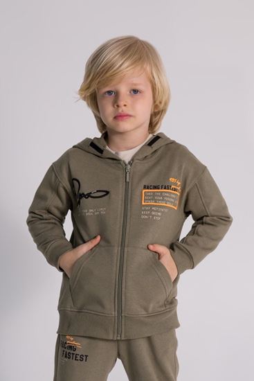 4-8 Yaş Racing Going Erkek Çocuk Hırka-Haki