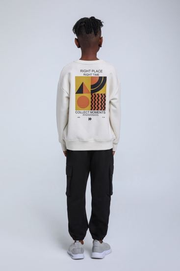 4-14 Yaş Rıght Place Erkek Çocuk Takım-Krem