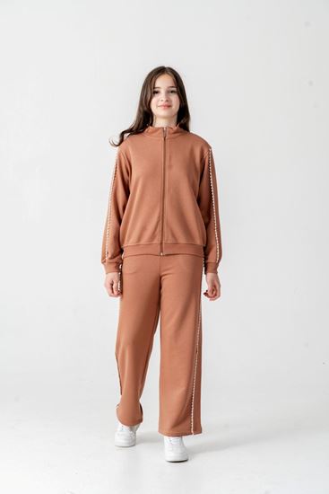 8-12 Yaş Berceste Soft Kız Çocuk Takım-Mocca