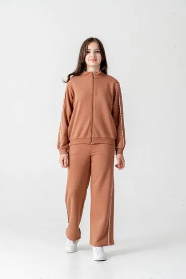 8-12 Yaş Berceste Soft Kız Çocuk Takım-Mocca
