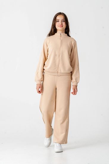 8-12 Yaş Berceste Soft Kız Çocuk Takım-Latte