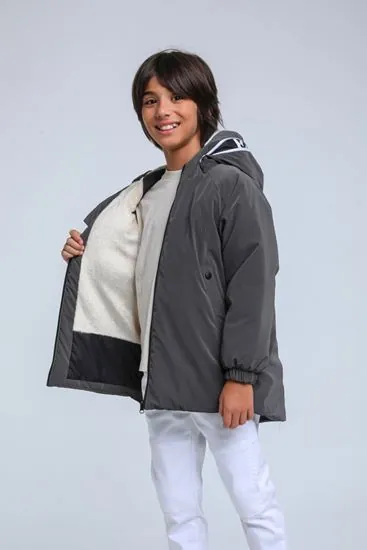 8-14 Yaş Jack Luxery Erkek Çocuk Mont-Antrasit