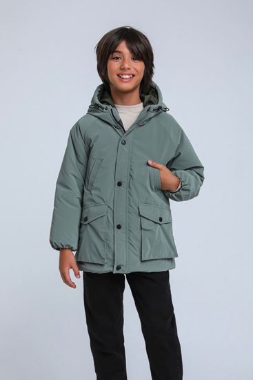 8-14 Yaş Night Rover Premium Erkek Çocuk Mont-Haki