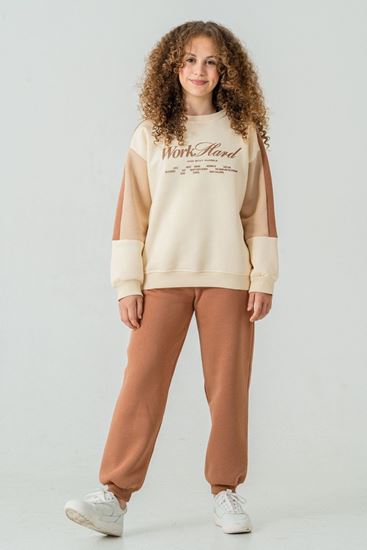 8-12 Yaş Work Every Kız Çocuk Takım-Mocca