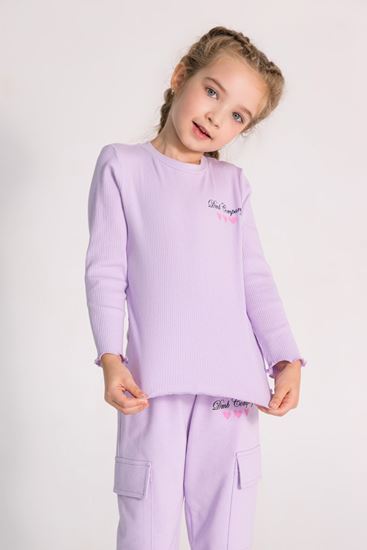 3-8 Yaş Happy Colors Kız Çocuk Sweat-Lila