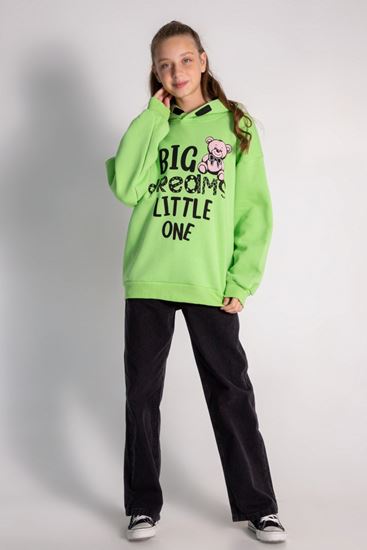 9-14 Yaş Big Dream One Kız Çocuk Sweatshırt-Fıstık yeşili