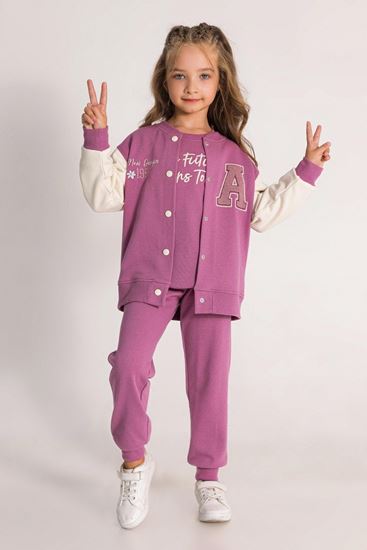 4-9 Yaş Alora College Kız Çocuk Kolej Ceket-Vişne