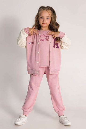 4-9 Yaş Alora College Kız Çocuk Kolej Ceket-Pudra