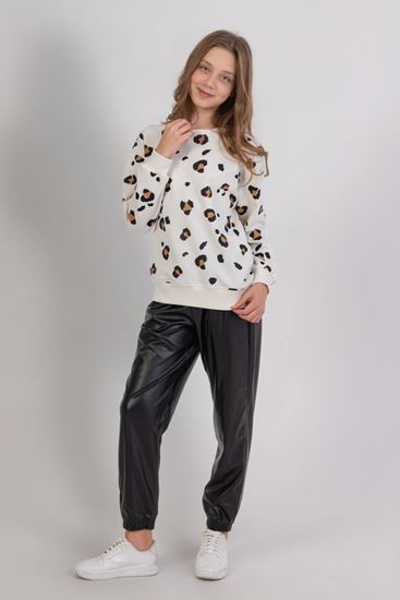 9-14 Yaş Leo Colorce Kız Çocuk Sweat-Ekru