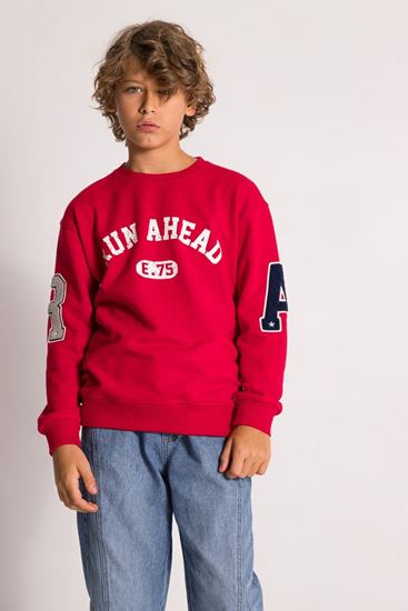 9-14 Yaş Run Ahead Erkek Çocuk Sweat-Kırmızı