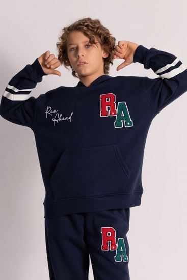 9-14 Yaş Athletic Rally Erkek Çocuk Sweatshırt-Lacivert