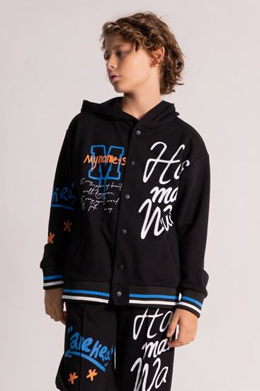 11-14 Grafiti College Erkek Çocuk Kolej Ceket-Siyah