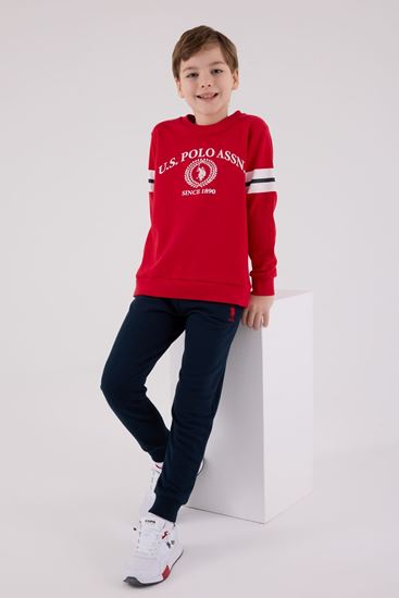 4-15 Yaş Lisanslı Us Polo Assn Erkek Çocuk Takım-Kırmızı