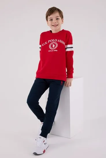 4-15 Yaş Lisanslı Us Polo Assn Erkek Çocuk Takım-Kırmızı