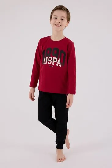 4-15 Yaş Lisanslı Us Polo Assn Erkek Çocuk Takım-Bordo
