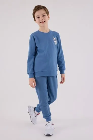 4-15 Yaş Lisanslı Us Polo Assn Erkek Çocuk Takım-Mavi