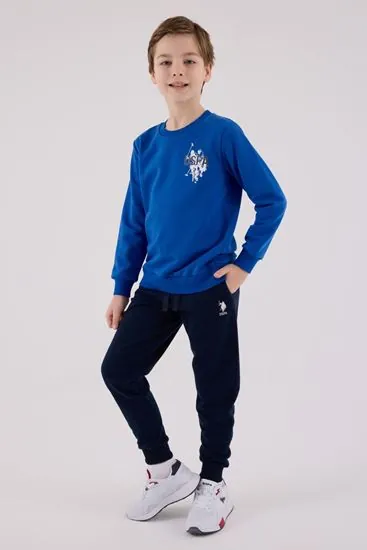 4-15 Yaş Lisanslı Us Polo Assn Erkek Çocuk Takım-Saks