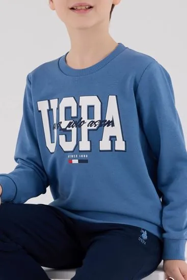 4-15 Yaş Lisanslı Us Polo Assn Erkek Çocuk Takım-Mavi