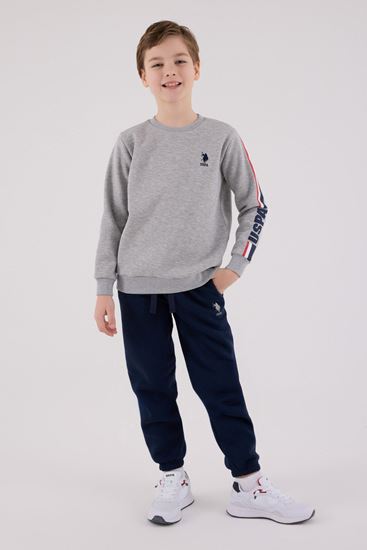 4-15 Yaş Lisanslı Us Polo Assn Erkek Çocuk Takım-Uzay Grisi