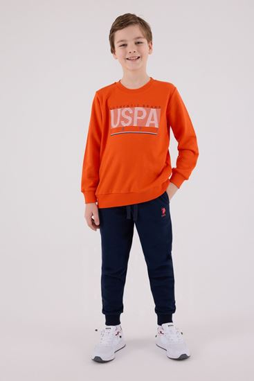 4-15 Yaş Lisanslı Us Polo Assn Erkek Çocuk Takım-Oranj