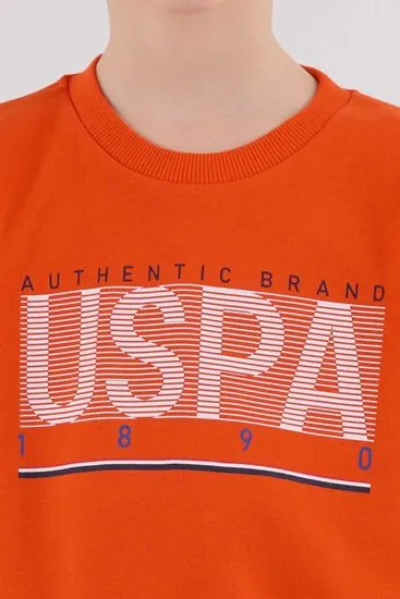 4-15 Yaş Lisanslı Us Polo Assn Erkek Çocuk Takım-Oranj