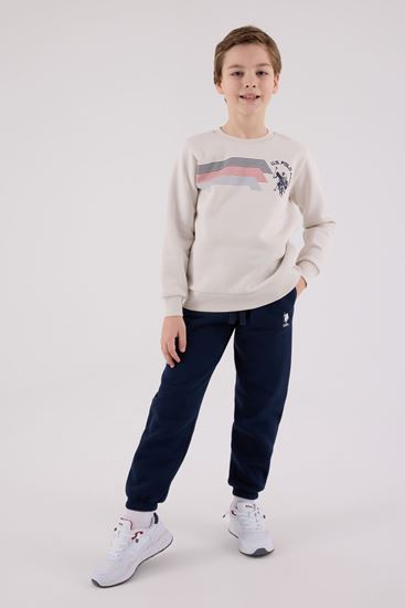 4-15 Yaş Lisanslı Us Polo Assn Erkek Çocuk Takım-Latte