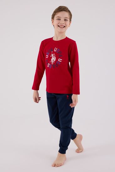 4-15 Yaş Lisanslı Us Polo Assn Erkek Çocuk Takım-Kırmızı