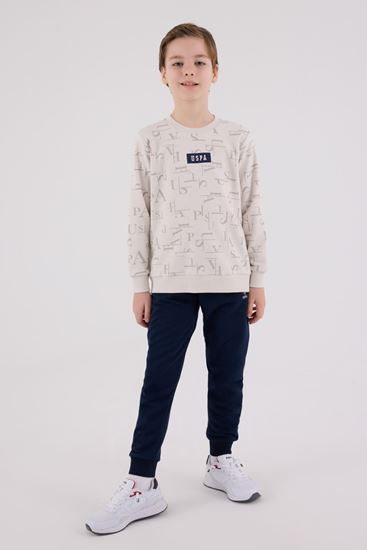 4-15 Yaş Lisanslı Us Polo Assn Erkek Çocuk Takım-Latte