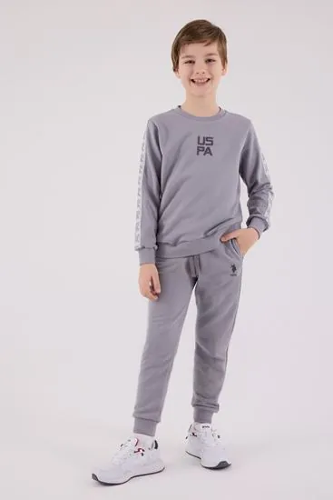 4-15 Yaş Lisanslı Us Polo Assn Erkek Çocuk Takım-Uzay Grisi