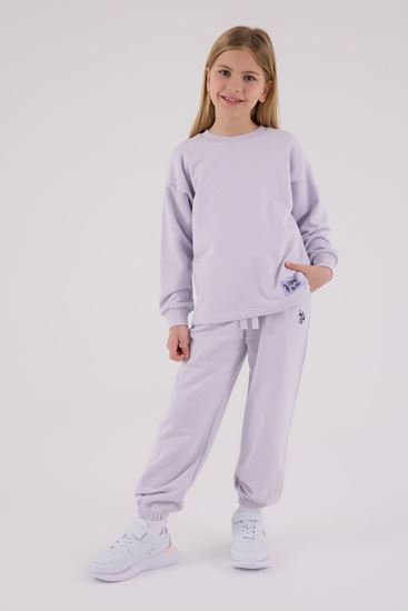 4-15 Yaş Lisanslı Us Polo Assn Kız Çocuk Takım-Lila