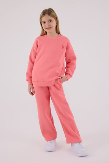 4-15 Yaş Lisanslı Us Polo Assn Kız Çocuk Takım-Pembe