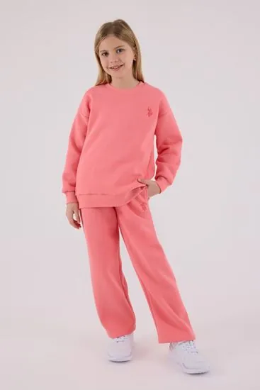 4-15 Yaş Lisanslı Us Polo Assn Kız Çocuk Takım-Pembe