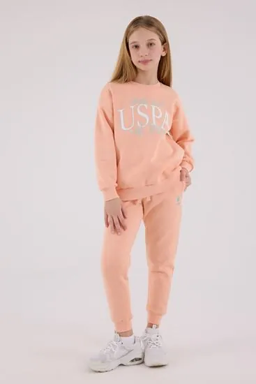 4-15 Yaş Lisanslı Us Polo Assn Kız Çocuk Takım-Somon